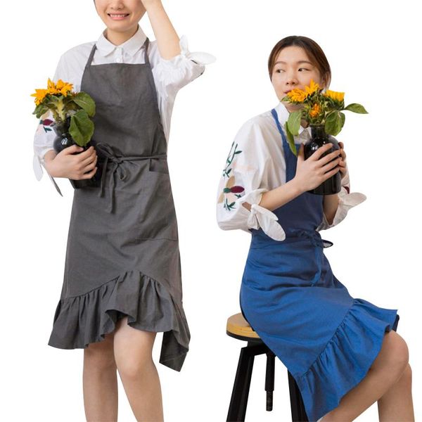 

aprons adults apron solid color housekeeping sleeveless household cooking accessories for women men