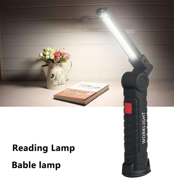 

other led lighting usb rechargeable with built-in battery set multi function folding work light cob camping torch