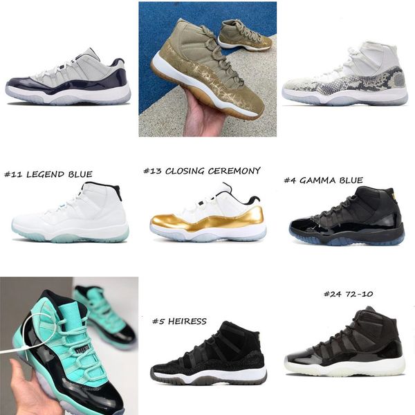 

eakers 11 11s mens basketball shoes jumpman 25th anniversary low bred 45 cap and gown 72-10 white metallic silver running 4ovti