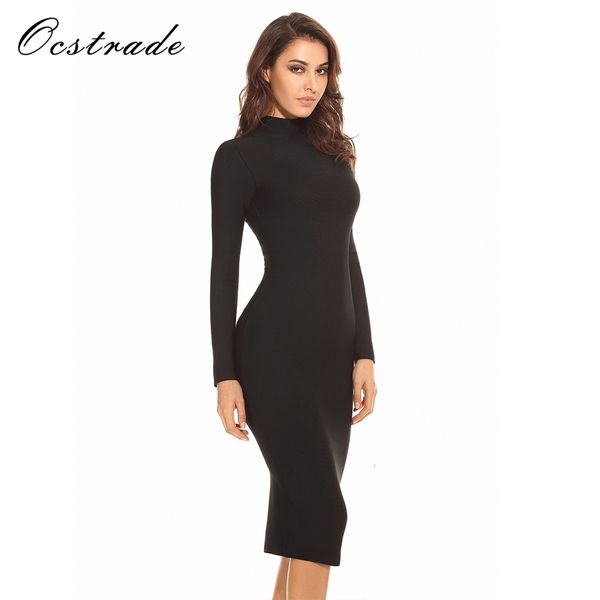 

dresses occurred at knee height in female long sleeve red black winter long-sleeve bandage dress rayon arrival g8ic, Black;gray
