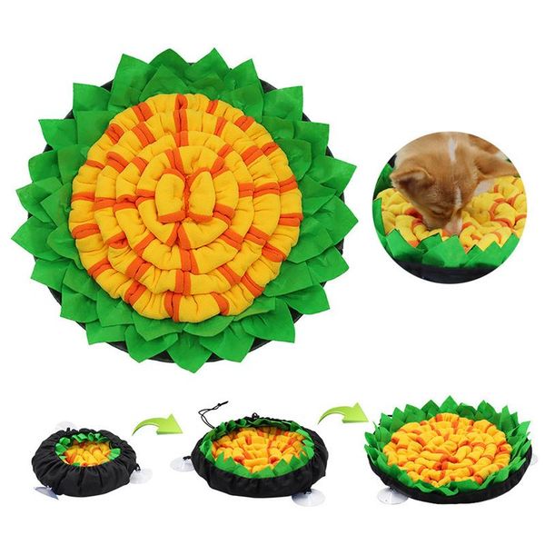 

pet dogs snuffle mat sniffing training blanket fleece pads relieve stress nose work toy cat slowing feeding bowl kennels & pens