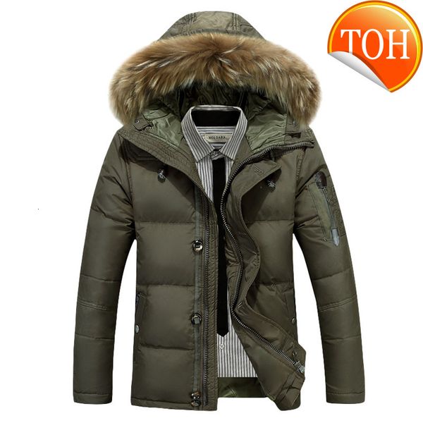 

duck white -30 down degree parkas jacket men winter thick warm snow parka hombre windbreaker hooded, Black