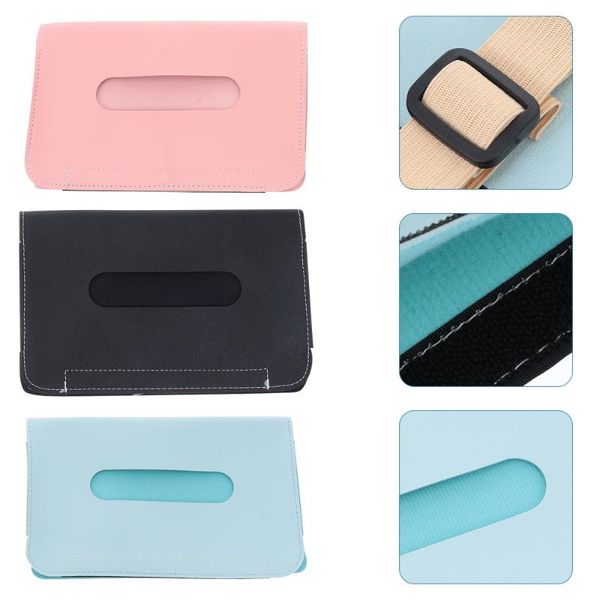 

storage bags 3pcs car tissue holder leather sun visor napkin box vehicle accessories