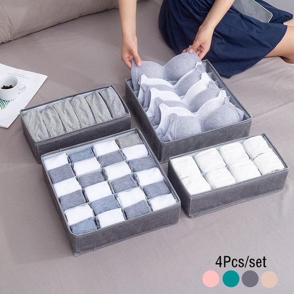 

storage drawers 4pcs bra underwear organizer box foldable drawer closet ties socks