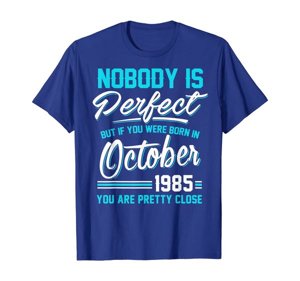 

nobody is perfect october 1985 t-shirt libra scorpio, White;black