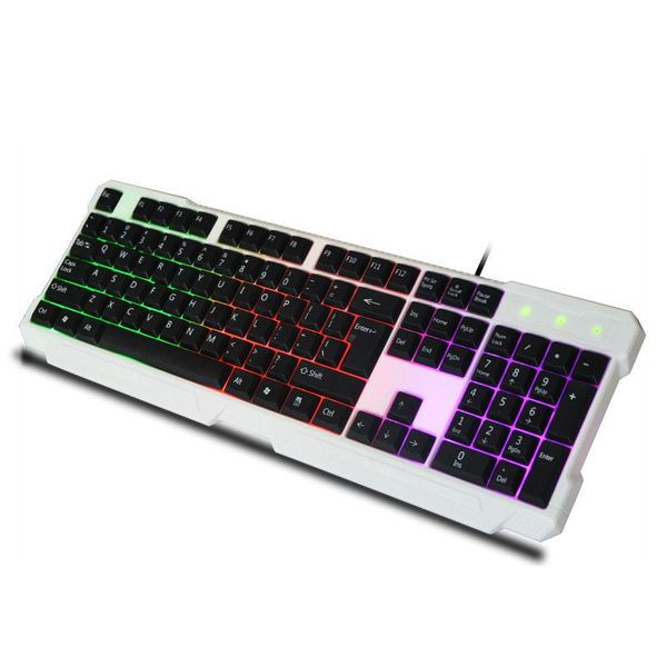 

wired usb backlight luminous colorful keyboard and mouse set game office keyboards