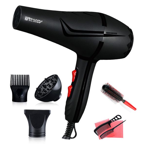 

220-240v professional super power hair dryer fast styling blow dryer and cold adjustment with two nozzles for salon d42