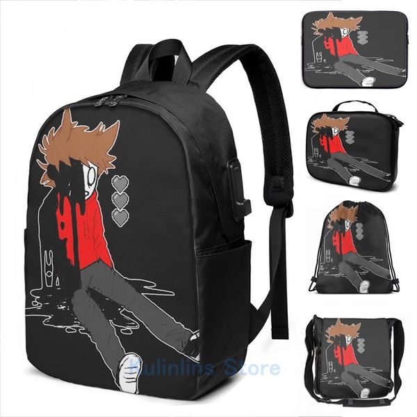 

backpack funny graphic print tord empty hearts usb charge men school bags women bag travel laptop