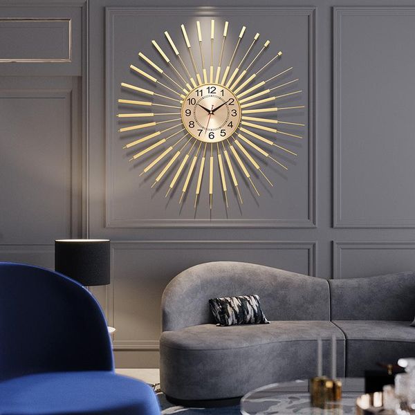 

living room light luxury iron wall clock home creative personality art fashion european hanging restaurant decoration clocks