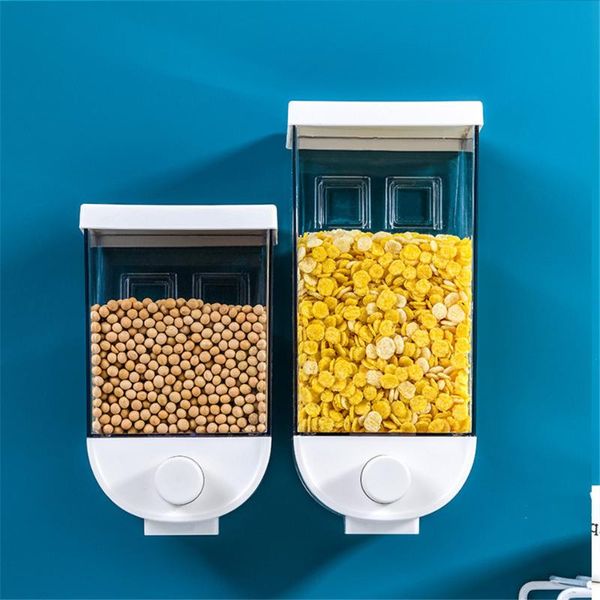 

storage bottles & jars jarslife 1000/1500ml wall mounted press cereals dispenser grain box dry food container organizer kitchen accessories
