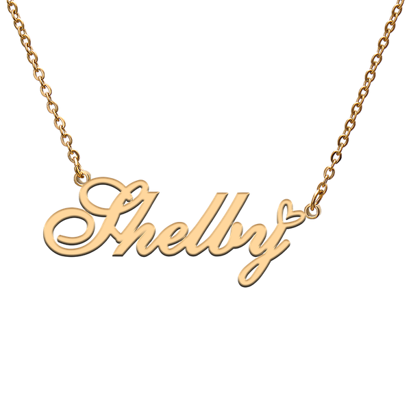 

Charms God With Love Heart Personalized Character Necklace Name Shelby For Friend Jewelry Gift, Bronze;silver