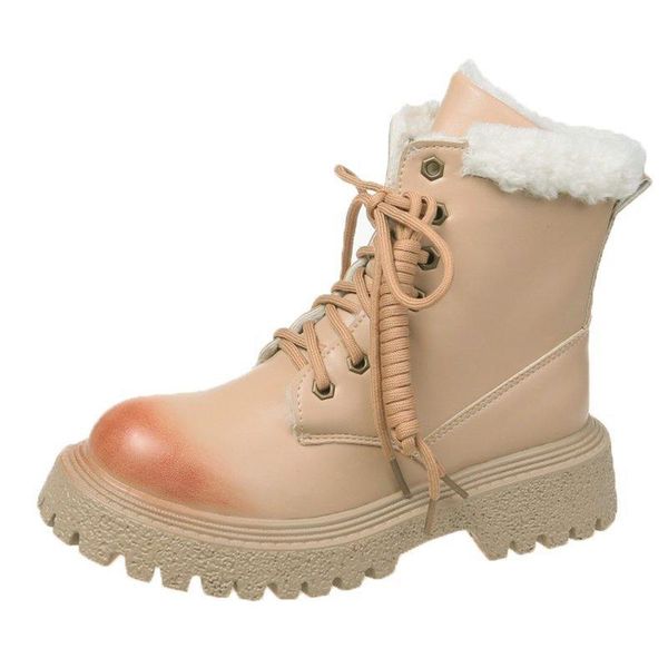 

boots hkns 2021 snow women's fur plus velvet thick cotton shoes autumn and winter short, Black