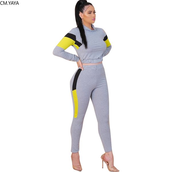 

active wear autumn winter womens set hooded jogger pants suit trasuit matching two piece set fitness outfitby air, White