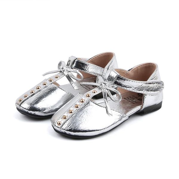 

cozulma kids soft sole casual shoes for girls princess glitter butterfly-knot t-strap shoes children dance size 26-35, Black;red