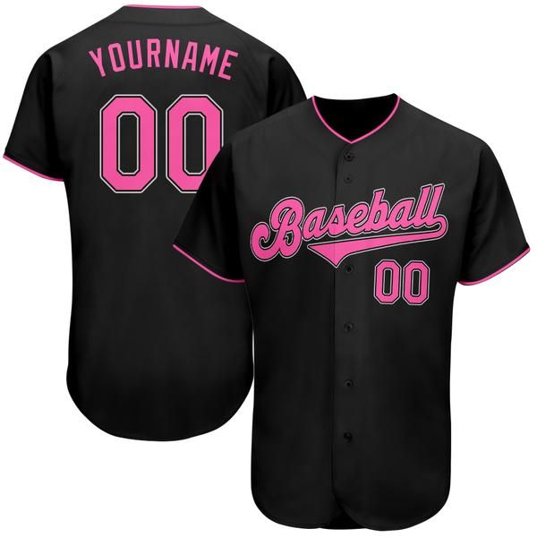 Personalizado Black Pink-White-2 Autêntica Jersey