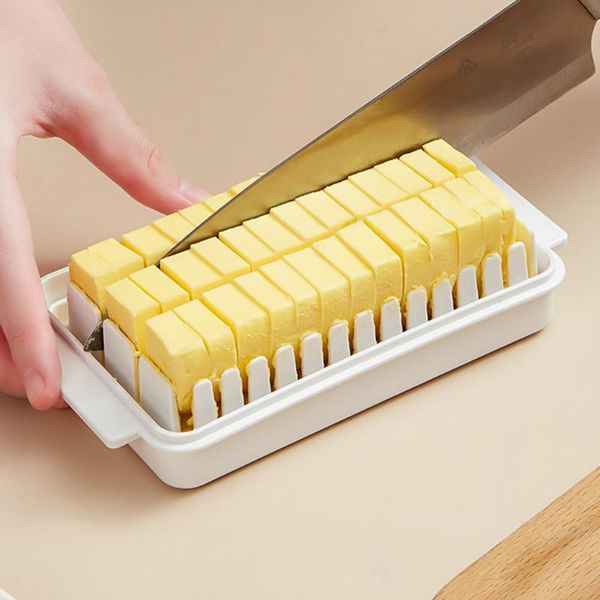 Lagerung Flaschen Gläser Kunststoff Butter Käse Cutter Box mit Deckel Haushalt Küche Backen Lebensmittel Slicer Tablett Frische Keeper Container Werkzeug