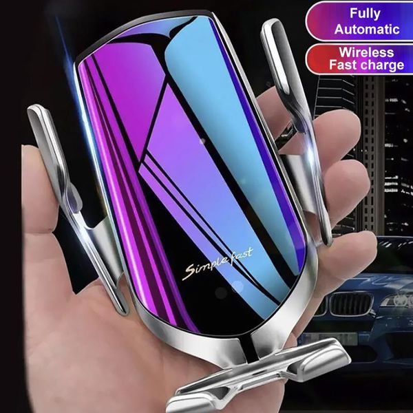 

cell phone mounts & holders automatic clamping qi wireless car charger mount infrared sensor fast charging holder for 8 x xr xs 11 sa