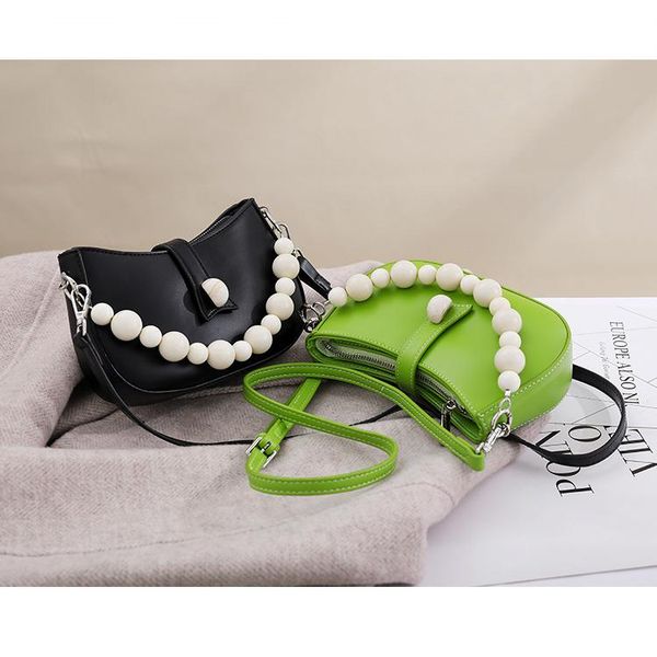 

evening bags 2021 trendy high-end summer pearl stone beaded handle underarm hobo women's messenger kiwi packets