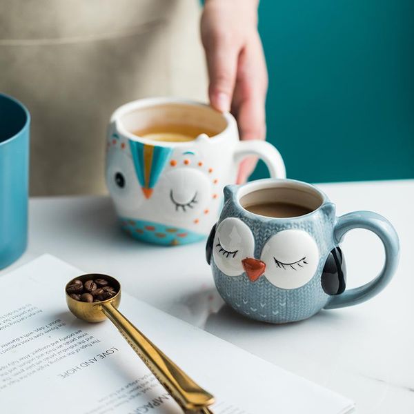 

underglaze color super cute water cup hand-painted children cartoon ceramic home breakfast milk mugs