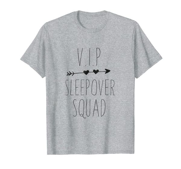 

vip sleepover squad t-shirt slumber party pajamas, White;black