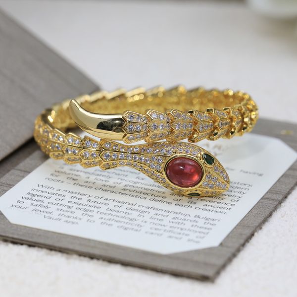 

designer women serpent ruby bangle bracelet luxurys designers bracelets italy brand lady 18k gold sapphire gemstone snakehead diamond luxury, Black