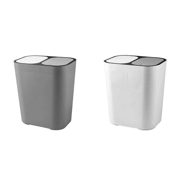 

waste bins dry and wet two sorting trash can double cover push type household