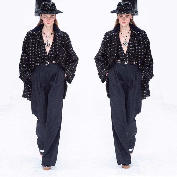 

women's wool & blends haute couture abrigos mujer invierno 2021 tweed winter coat customize plus size casaco feminino 5xl 6xl amazing t, Black