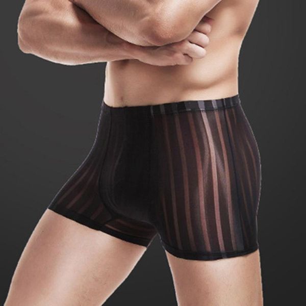 

underpants mens boxer briefs shorts ice silk cool seamless breathable underwear pgpy, Black;white