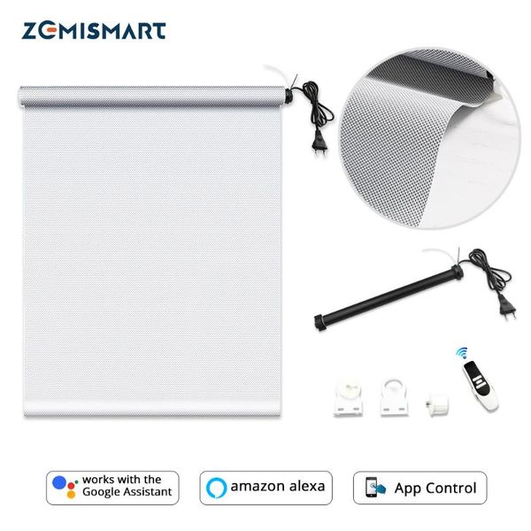 

smart home control zemismart automatic roller shutter tubular motor with sunshade curtain fabric tracket life tuya alexa google