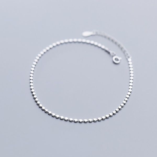 

anklets simple 2mm authentic real. 925 sterling silver jewelry round coin chain /anklet bracelet, Red;blue