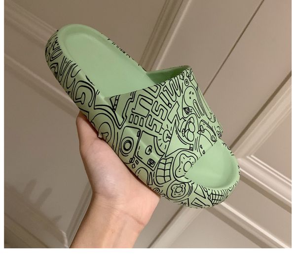 

sandals daily net red fashion street women's sandals wear anti-slip thick background graffiti beach shoes in summer 3qyf xcv6 hcxz, Black