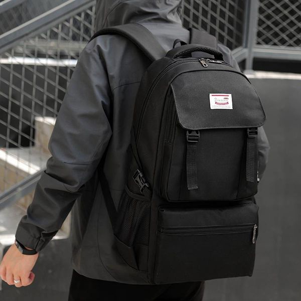 

backpack fashion men lightweight leisure laptravel high capacity pure color wild students schoolbag