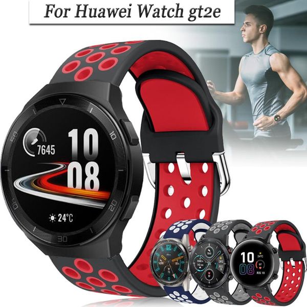 

watch bands for huawei gt 2e 46mm band 2 honor magic 42mm silicone bracelet strap watchband, Black;brown