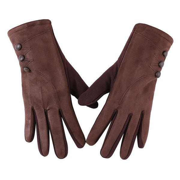 

five fingers gloves feitong outdoor sports women men screen warm winter 2021 fashion button cycling full finger for unisex, Blue;gray