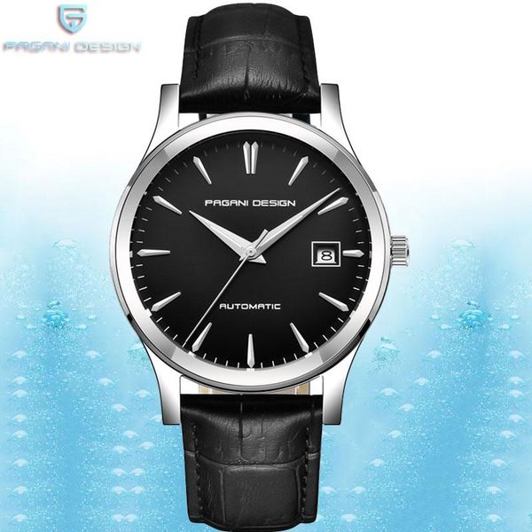 

wristwatches pagani design casual leather watches men's mechanical watch brand business male quartz wrist waterproof clock montre homme, Slivery;brown