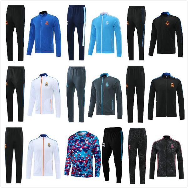 

2021 2022 real madrid soccer training suit jacket 21 22 camiseta de futbol hazard benzema modric jogging football tracksuit, Black