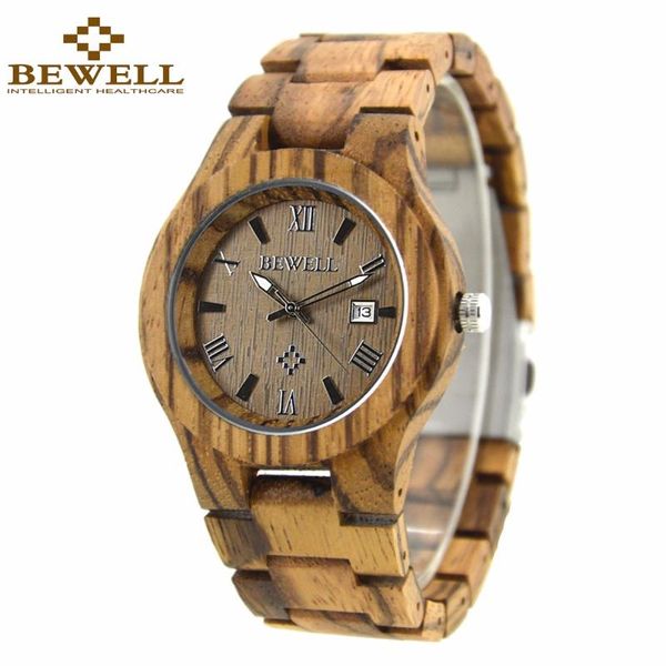

wristwatches bewell wooden mens watches daily life water resistant wood watch with retail box erkek kol saati 127a, Slivery;brown