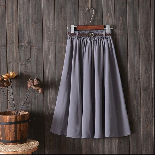 

elegant women skirts spring summer pleated skirt womens vintage high waist solid long fashion metallic female, Black