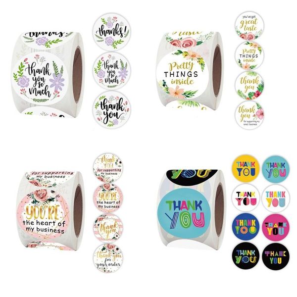 

gift wrap 500pcs thank you stickers floral seal label baking package envelope stationery