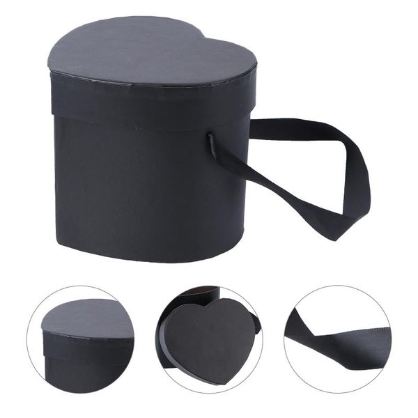 

planters & pots 1pc valentine's day flower packaging box heart-shaped gift (black)