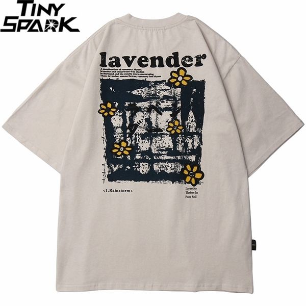 

men hip hop t shirt streetwear harajuku floral t-shirt oversize summer short sleeve tshirt loose cotton tees hiphop 210322, White;black