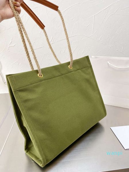 

designer-2021 luxury shopping bag canvas green fashion classic handbag