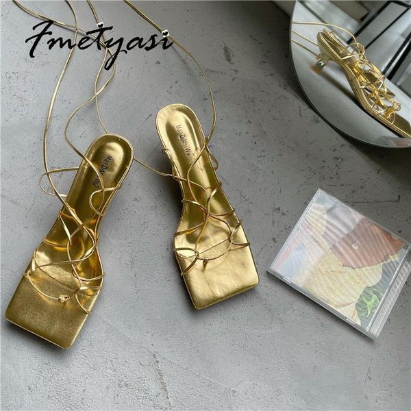 

sandals heels women summer square toe cross-tied pu light weight thin stiletto soft lace-up, Black