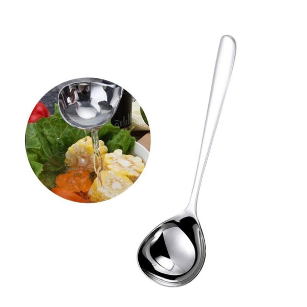

3pcs 304 stainless steel round soup spoons gloss finish smooth handle