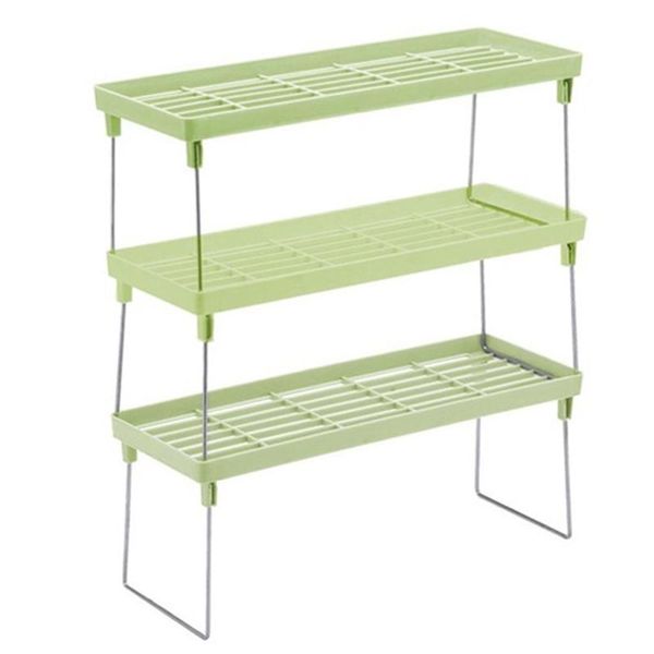 

3pcs kitchen storage rack plastic foldable shelf organizer for flavoring cookware spice jar holde bathroom shelves