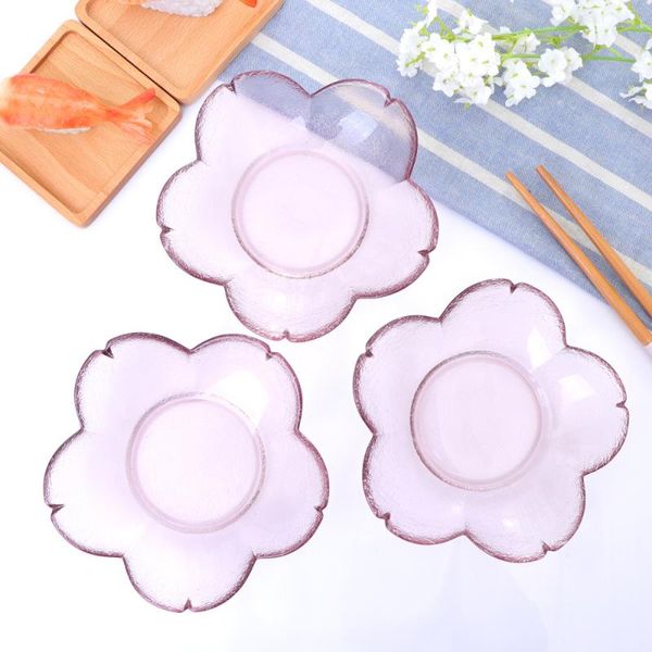 

3pcs cherry blossoms relish plate pink sauce dish tableware seasoning small side snack bowl bowls