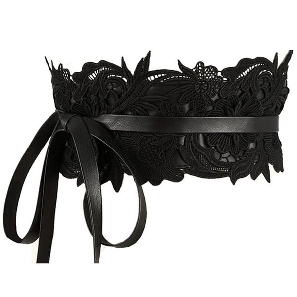 

fashion black lace belts for women designer belt wedding dress wide female waistband, Black;brown