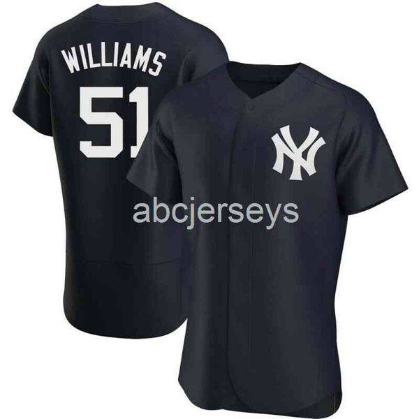 

bernie williams #51 black baseball jersey xs-6xl