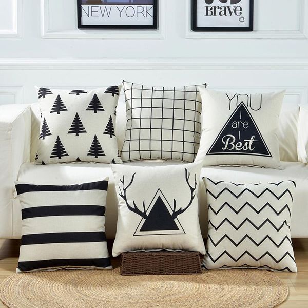 

beige black 18*18 inch 45*45 cm home outdoor gardn decorative throw pillow case for sofa bed chair back lumbar cushion cover cushion/decorat
