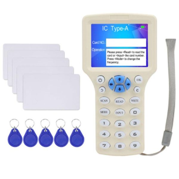 

frequency nfc smart card reader writer rfid copier duplicator 125khz 13.56mhz usb fob copy encrypted key uid lock